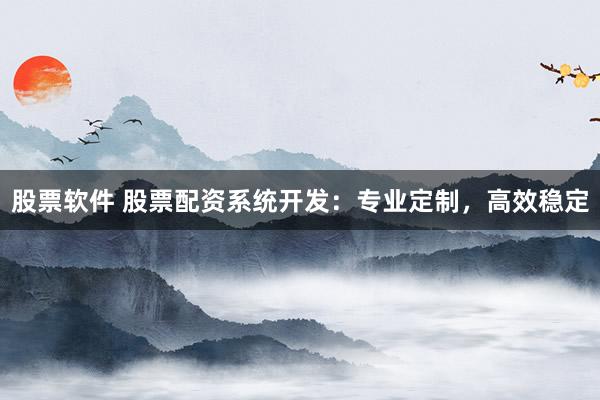 股票软件 股票配资系统开发：专业定制，高效稳定