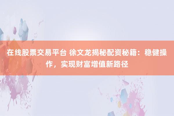在线股票交易平台 徐文龙揭秘配资秘籍：稳健操作，实现财富增值新路径