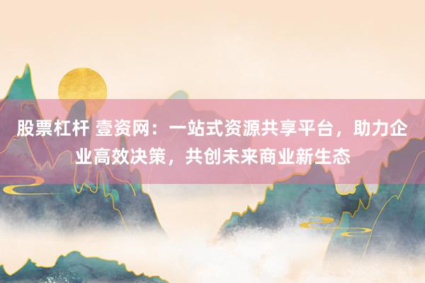 股票杠杆 壹资网：一站式资源共享平台，助力企业高效决策，共创未来商业新生态