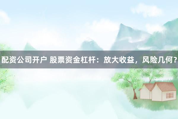 配资公司开户 股票资金杠杆：放大收益，风险几何？