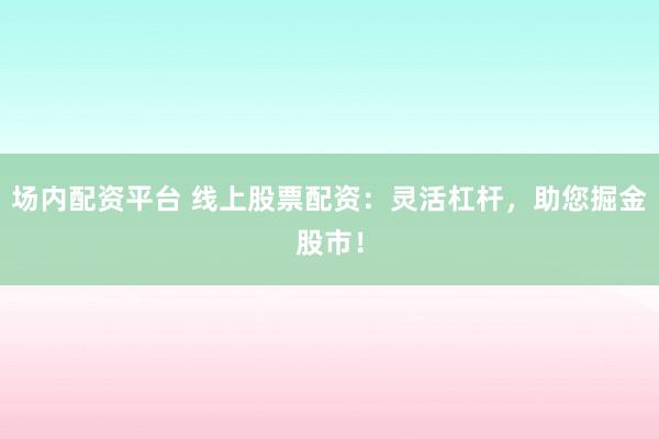 场内配资平台 线上股票配资：灵活杠杆，助您掘金股市！