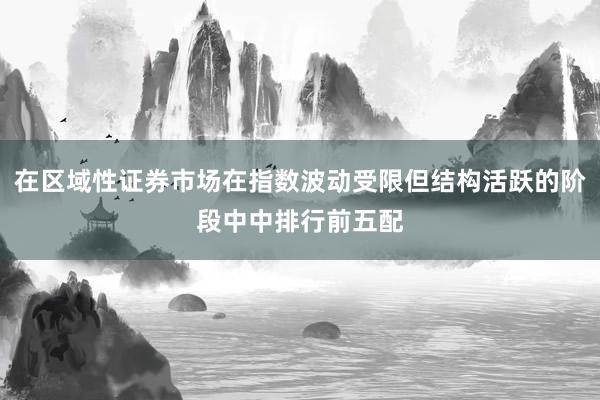 在区域性证券市场在指数波动受限但结构活跃的阶段中中排行前五配