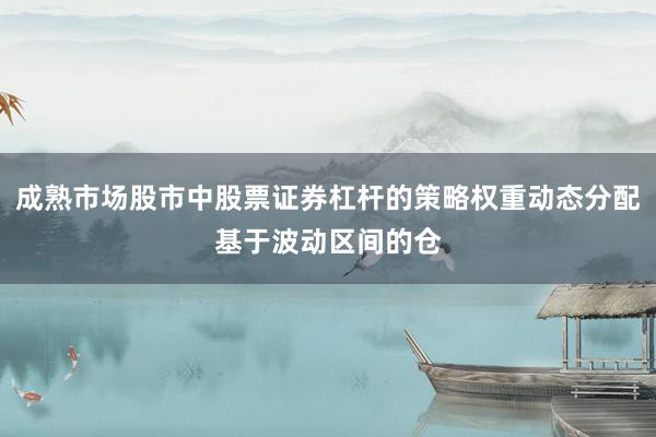 成熟市场股市中股票证券杠杆的策略权重动态分配基于波动区间的仓