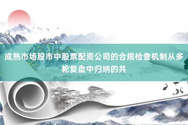 成熟市场股市中股票配资公司的合规检查机制从多轮复盘中归纳的共