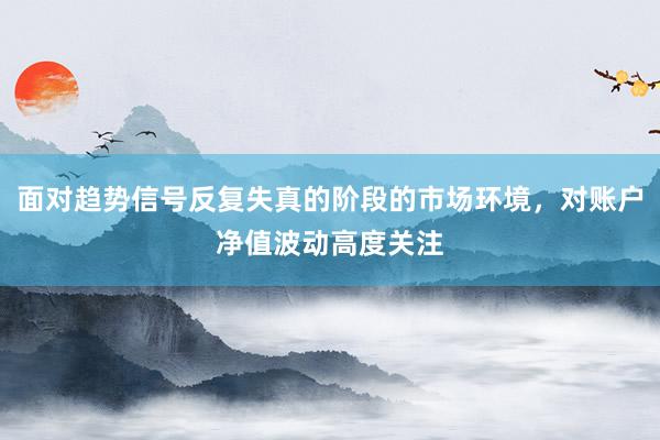 面对趋势信号反复失真的阶段的市场环境，对账户净值波动高度关注