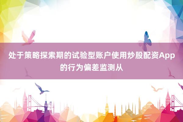 处于策略探索期的试验型账户使用炒股配资App的行为偏差监测从