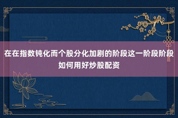 在在指数钝化而个股分化加剧的阶段这一阶段阶段如何用好炒股配资