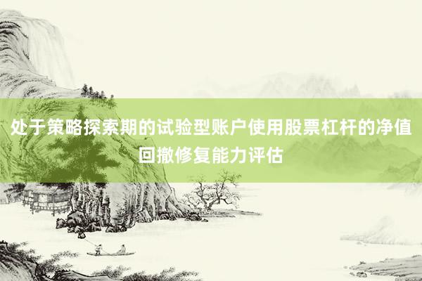 处于策略探索期的试验型账户使用股票杠杆的净值回撤修复能力评估