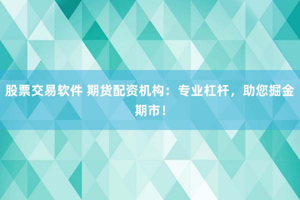 股票交易软件 期货配资机构：专业杠杆，助您掘金期市！