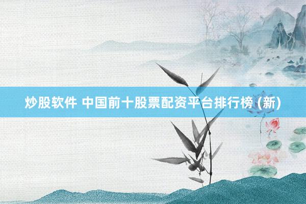炒股软件 中国前十股票配资平台排行榜 (新)