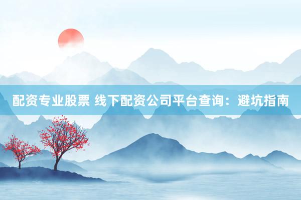 配资专业股票 线下配资公司平台查询：避坑指南
